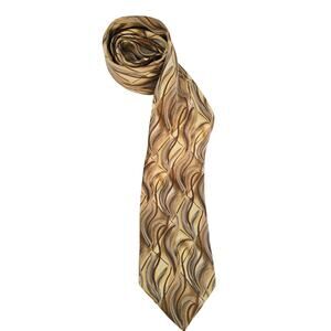 J. Garcia Silk Tie Capillaries Collection 35 gold & brown  Grateful Dead